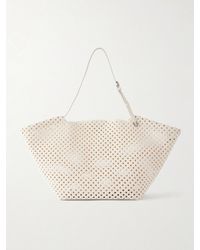 Brunello Cucinelli - Leather-Trimmed Woven Shoulder Bag - Lyst