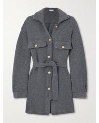 Brunello Cucinelli - Belted Ribbed-Knit Cardigan - Lyst