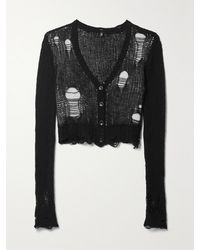 R13 - Cropped Layered Distressed Cashmere Cardigan - Lyst