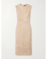 Stouls - Eva Paneled Suede Midi Dress - Lyst