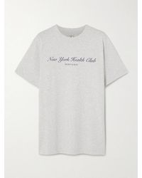 Sporty & Rich - Ny Health Club Printed Cotton-Jersey T-Shirt - Lyst