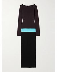 STAUD - Robe Midi En Mailles Stretch À Superposition Carilo - Lyst