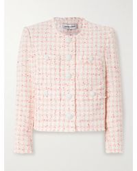 Veronica Beard - Olbia Jacke Aus Kariertem Tweed Aus Einer Baumwollmischung Mit Fransen - Lyst