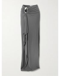 Christopher Esber - Orica Asymmetric Embellished Ruched Draped Jersey Maxi Skirt - Lyst