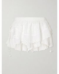 Isabel Marant - Neis Embroidered Cotton And Silk-Blend Shorts - Lyst