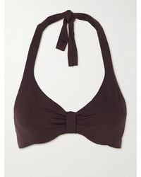 Max Mara - Beachwear Adele Gathered Halterneck Bikini Top - Lyst