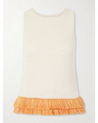 Escvdo - Amada Fringed Crocheted Cotton Tank - Lyst