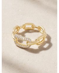 SHAY - Mini Cable Link Ring Aus 18 Karat Mit Diamanten - Lyst