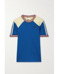 adidas Originals + Wales Bonner T-shirt Aus Baumwoll-jersey Mit Streifen Und Stickerei - Blau