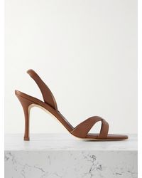 Manolo Blahnik - Callasli 90 Leather Slingback Sandals - Lyst