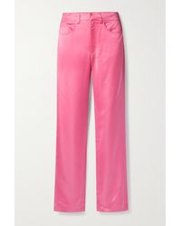 A.L.C. Hartford Satin Straight-leg Trousers - Pink