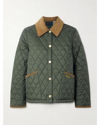 Barbour - Veste En Tissu Technique Matelassé À Finitions En Velours Côtelé Liddesdale - Lyst