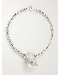 Julietta - Mykonos Rhodium-Pleated Beaded Necklace - Lyst