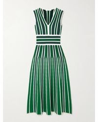 Max Mara - Tallone Midikleid Aus Gestreiftem Pointelle-Strick - Lyst