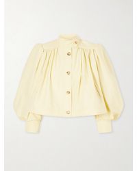 Chloé - Gathered Cotton And Linen-Blend Jacket - Lyst