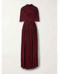 Proenza Schouler - Frankie Cape-Effect Pleated Cutout Crepe Maxi Dress - Lyst