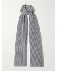Gucci - Schal Aus Einer Gerippten Woll-Kaschmirmischung Mit Lederbesatz Und Verzierung - Lyst