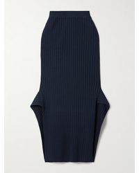 Stella McCartney - Ribbed-Knit Midi Skirt - Lyst
