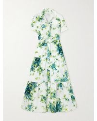 Erdem - Tiered Floral-Print Cotton-Poplin Maxi Dress - Lyst