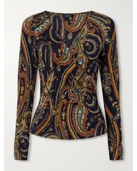Etro - Paisley-Printed Jersey Blouse - Lyst