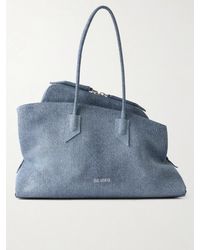 The Attico - La Passegiata Medium Asymmetric Denim Shoulder Bag - Lyst