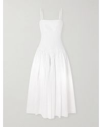 Gabriela Hearst - Oriana Open-Back Gathered Linen Midi Dress - Lyst