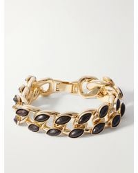 Roxanne Assoulin - The Studded Wood Link-Tone Bracelet - Lyst