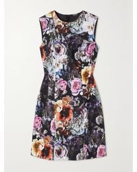 Adam Lippes - Floral-Print Stretch Cotton-Twill Mini Dress - Lyst