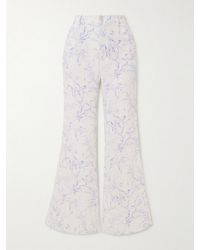 Alix Of Bohemia - Bunny Avian Printed Linen-Canvas Flared Pants - Lyst
