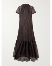 STAUD - Calluna Maxikleid Aus Organza Mit Schluppe - Lyst