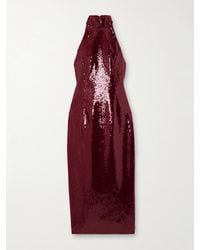 Rebecca Vallance - Zelda Midikleid Aus Satin Mit Pailletten Und Schleifen - Lyst