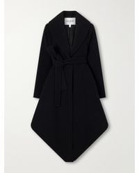 Alaïa - Belted Draped Virgin Wool Coat - Lyst