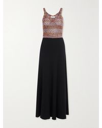 Chloé - Crochet-Knit And Wool, Silk And Cashmere-Blend Maxi Dress - Lyst