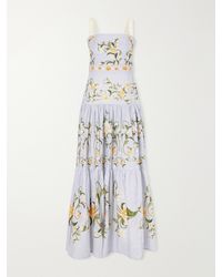 Agua Bendita - Cinefila Floral-Printed Linen Maxi Dress - Lyst