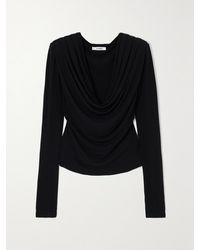 Interior - The Carla Draped Jersey Top - Lyst