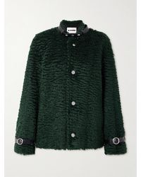 Jil Sander - Leather-Trimmed Mohair And Cotton-Blend Jacket - Lyst