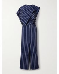 Proenza Schouler - Selene Asymmetric Draped Checked Stretch-Crepe Maxi Dress - Lyst