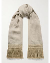 Max Mara - Grammo Fringed Macramé-Trimmed Linen Scarf - Lyst
