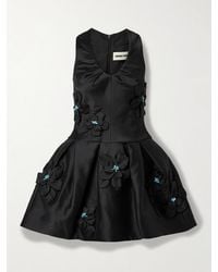 ShuShu/Tong - Embellished Appliquéd Duchesse-Satin Mini Dress - Lyst