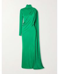 The New Arrivals Ilkyaz Ozel - Aya Scarf-Detailed Satin Gown - Lyst