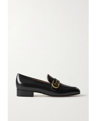 Gucci - Marmont Logo-detail Leather Loafers - Lyst
