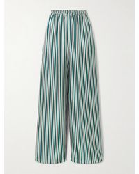 Max Mara - Ladino Hose Mit Weitem Bein Aus Gestreiftem Seiden-Twill - Lyst