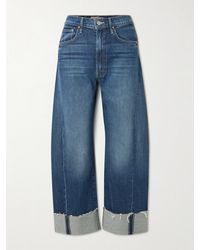 Mother - The Half-Pipe Ankle Cuff Fray High-Rise Wide-Leg Jeans - Lyst