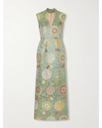 Marta Ferri - Praga Embroidered Woven Midi Dress - Lyst