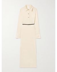 Givenchy - Voyou Belted Satin-Jersey Midi Dress - Lyst