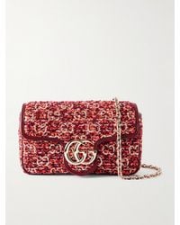 Gucci - Gg Marmont 2.0 Mini Schultertasche Aus Bouclé Mit Lederbesätzen - Lyst