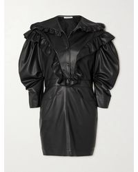 Philosophy Di Lorenzo Serafini - Ruffled Faux Leather Mini Dress - Lyst