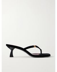 NODALETO - Dona Ruby 50 Crystal-Embellished Velvet Thong Sandals - Lyst