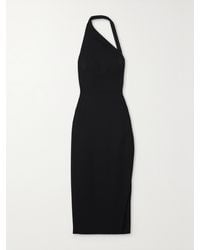 St. Agni - Net Sustain Hudson Asymmetric Wool-Blend Twill Halterneck Midi Dress - Lyst