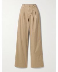Veronica Beard - Mia Pleated Cotton-Blend Twill Wide-Leg Pants - Lyst